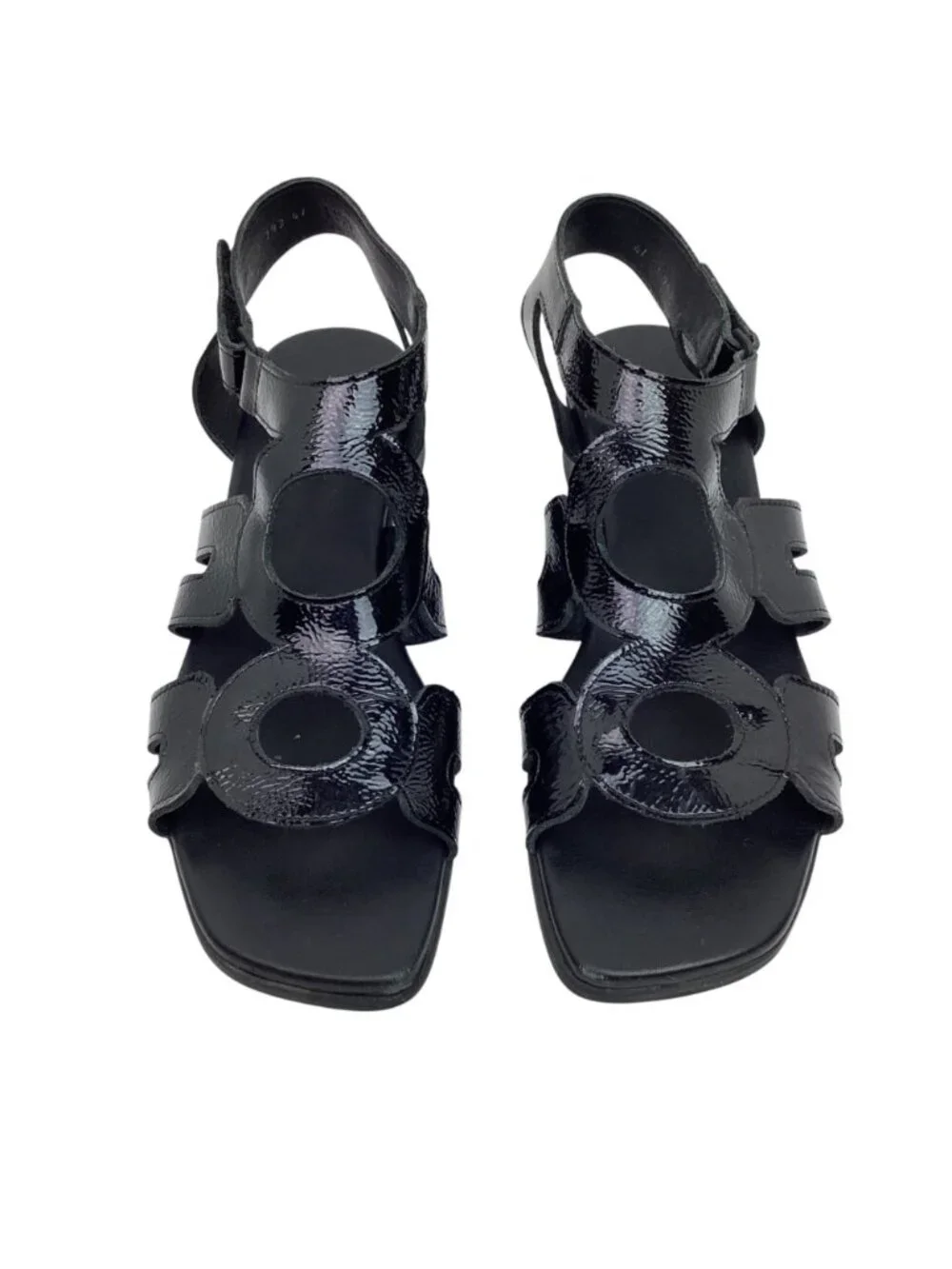 Arche Milyki Patent Leather Womens 41 Slingback Open Toe Sandals Black